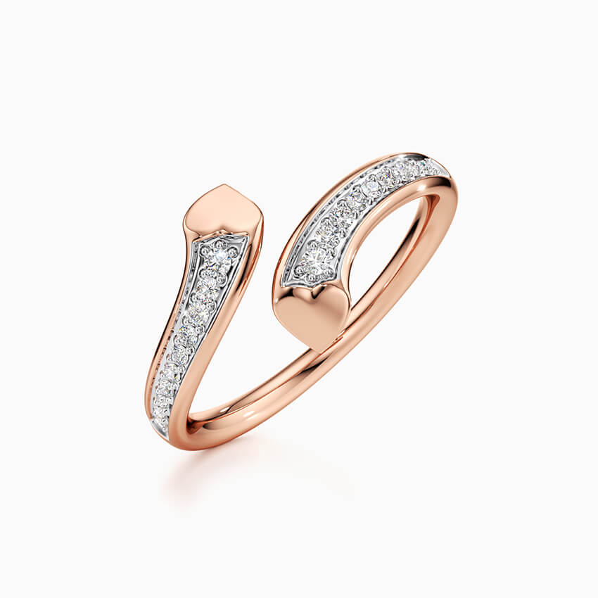 Diamond ring in rose gold 